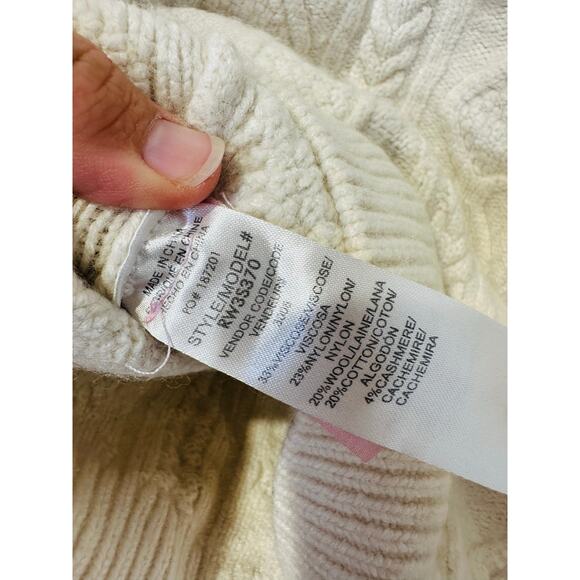 SPLENDID Off-White Wool Blend Quarter Zip Long Sleeve Dakota Half Zip Sweater S - Picture 10 of 12